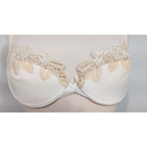 La Perla Gold Label Cream Bra with Cream/Bone Floral Embroidery - Picture 3 of 6